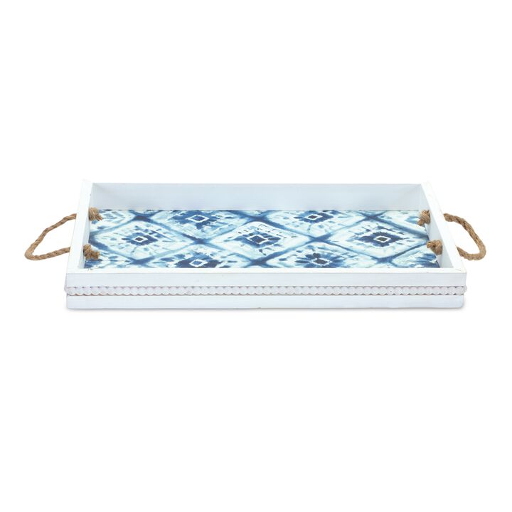Set of 2 Wood Trays for Rustic Home Accents and Serving