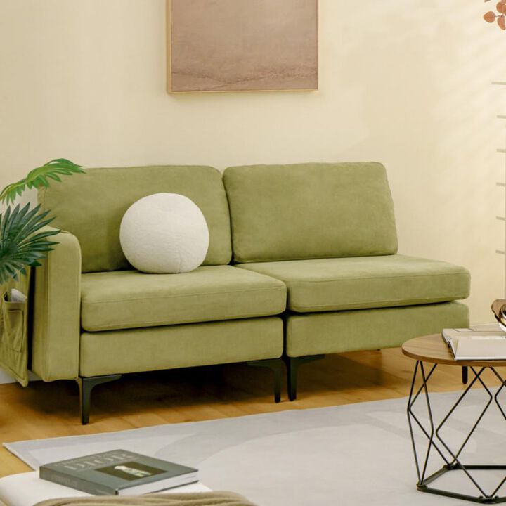 Hivvago Modular L-shaped Sectional Sofa with Reversible Chaise and 2 USB Ports