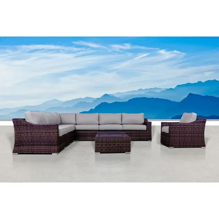 Living Source International Wicker Fully Assembled 7 - Person Seating Group with Cushions