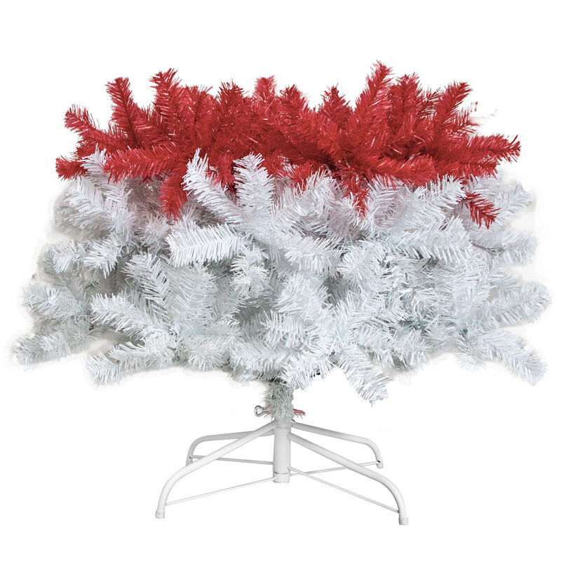 Merax 6FT Hinged Fir Artificial Fir Bent Top Christmas Tree