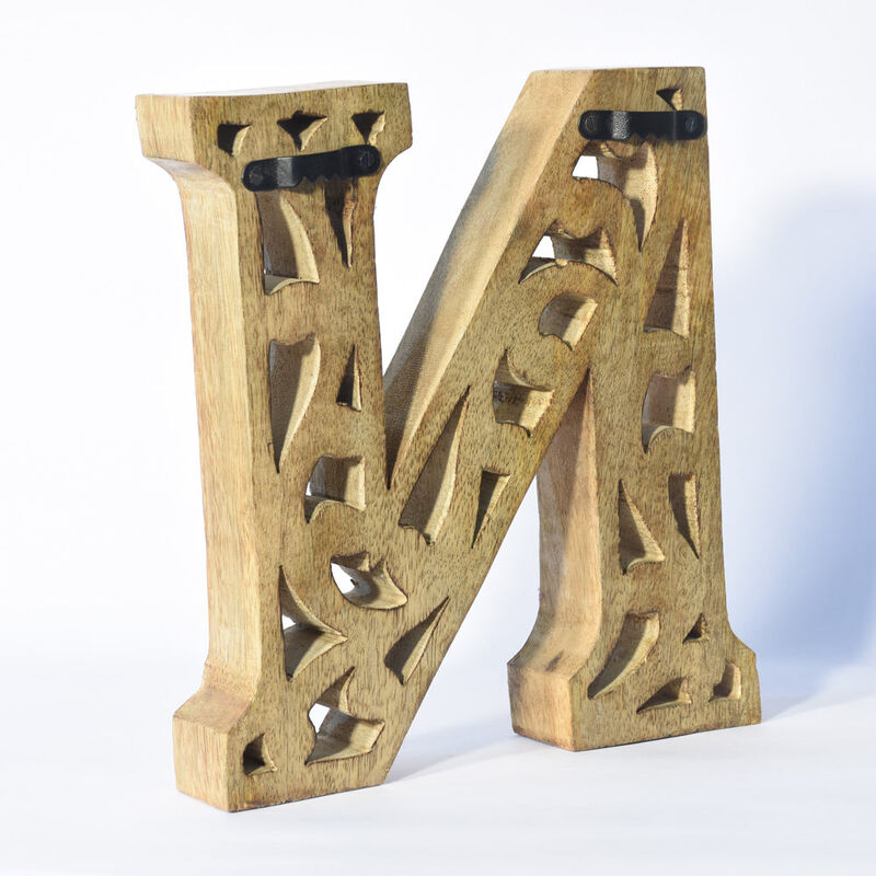Vintage Natural Gold Handmade Eco-Friendly "N" Alphabet Letter Block For Wall Mount & Table Top Décor