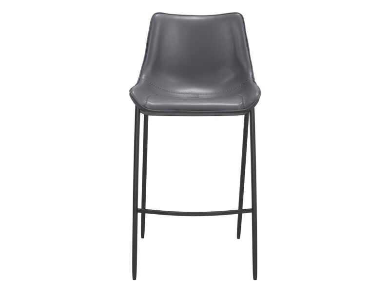 Magnus Barstool (Set of 2) Dark Gray & Black