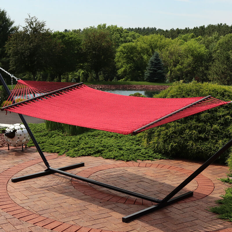 Sunnydaze 2-Person Polyester Rope Hammock with Spreader Bars