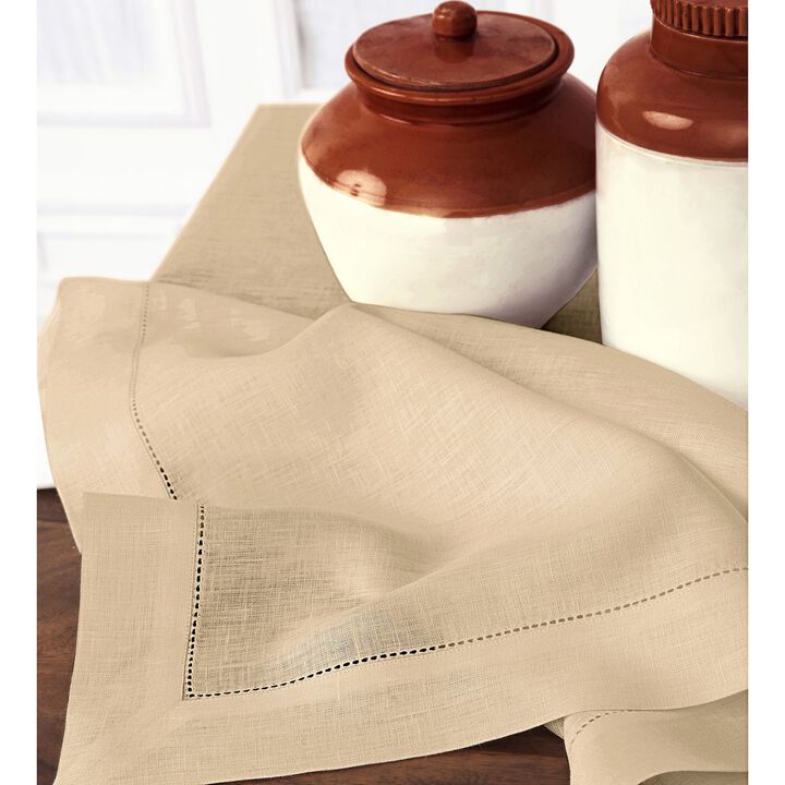 Solino Home 100% Pure Linen Tablecloth | Classic Hemstitch