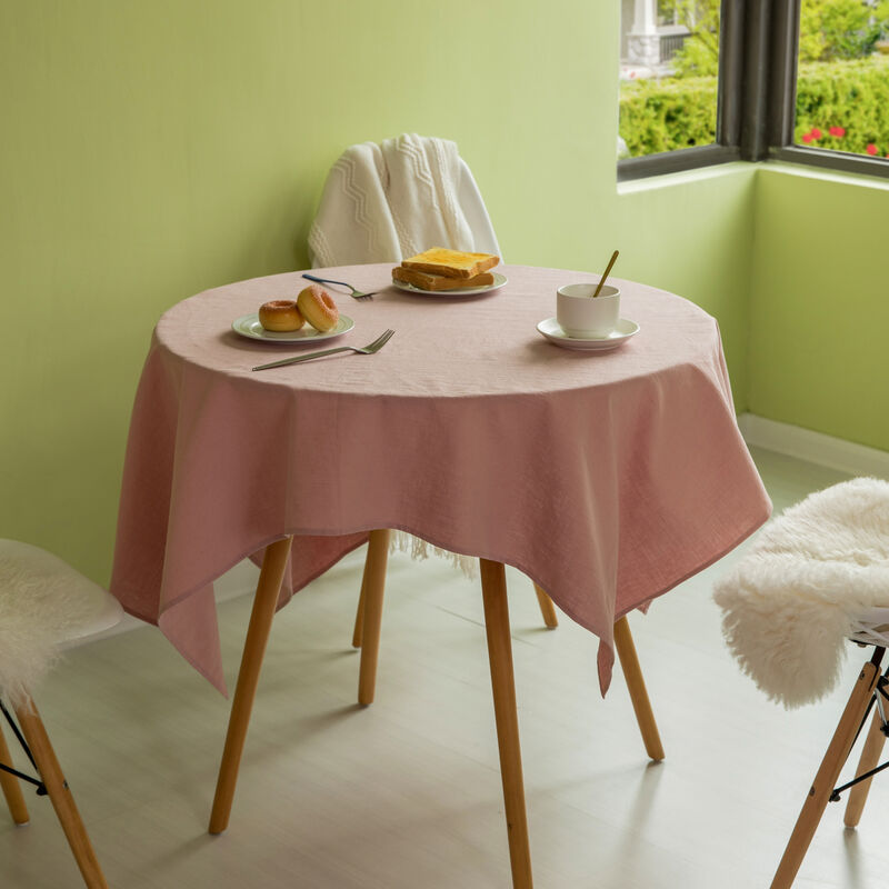 Deerlux 100% Pure Linen Washable Tablecloth Solid Color, 52" x 52" Square White