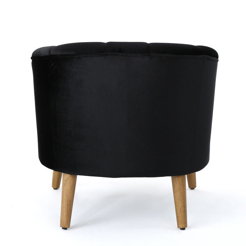 Merax Velvet Upholstery Accent Chair with Wooden Legs