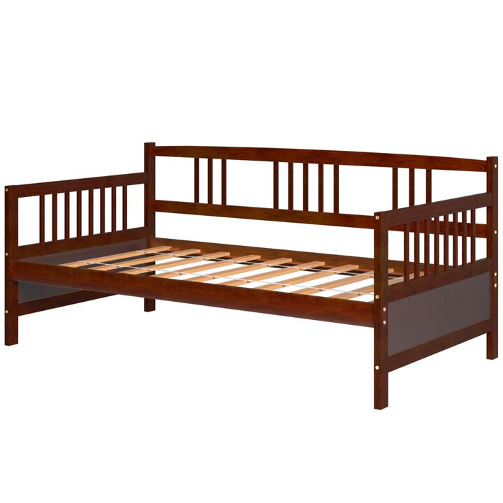 Twin Size Wooden Slats Daybed Bed with Rails
