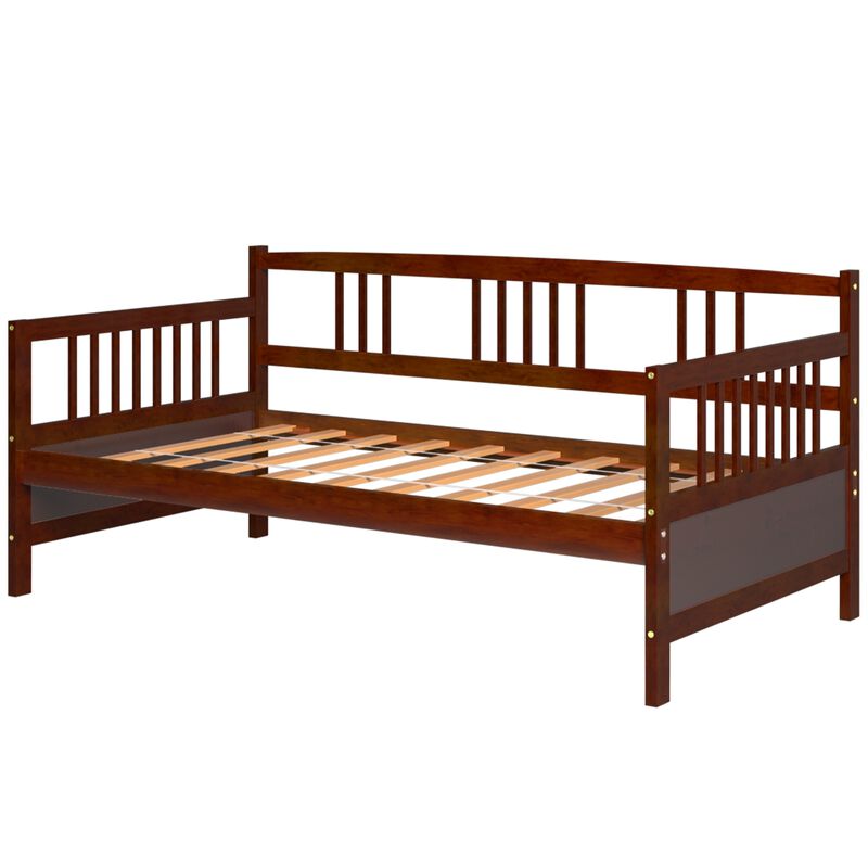 Twin Size Wooden Slats Daybed Bed with Rails