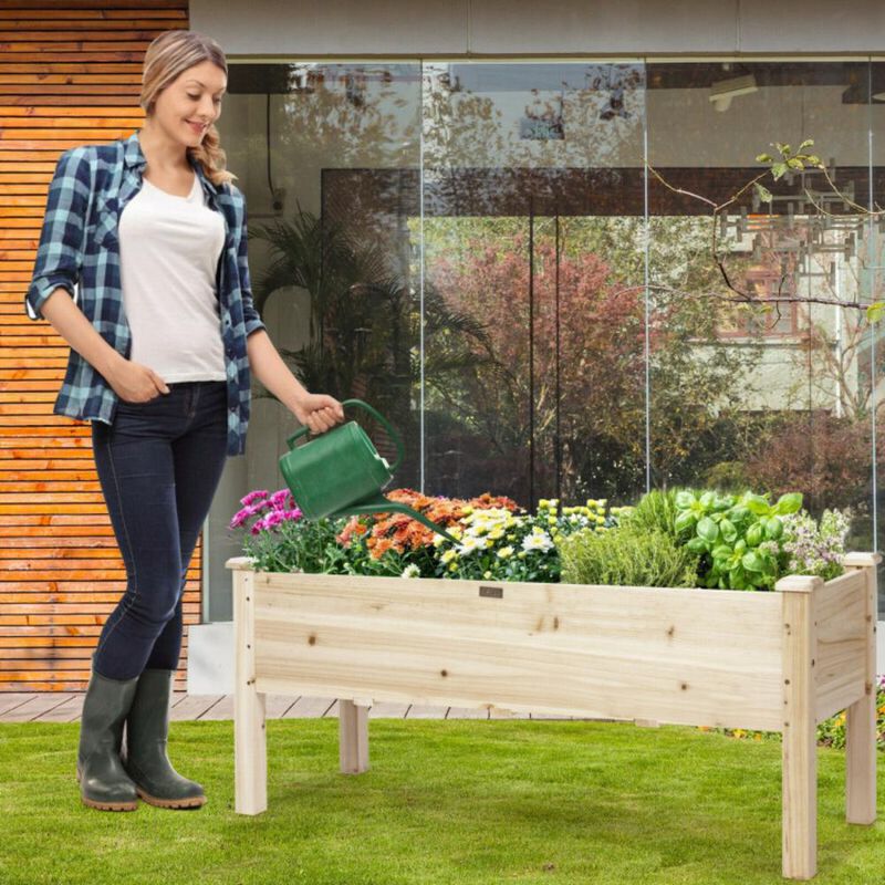 Hivvago Raised Garden Bed Elevated Planter Box Wood for Vegetable Flower Herb