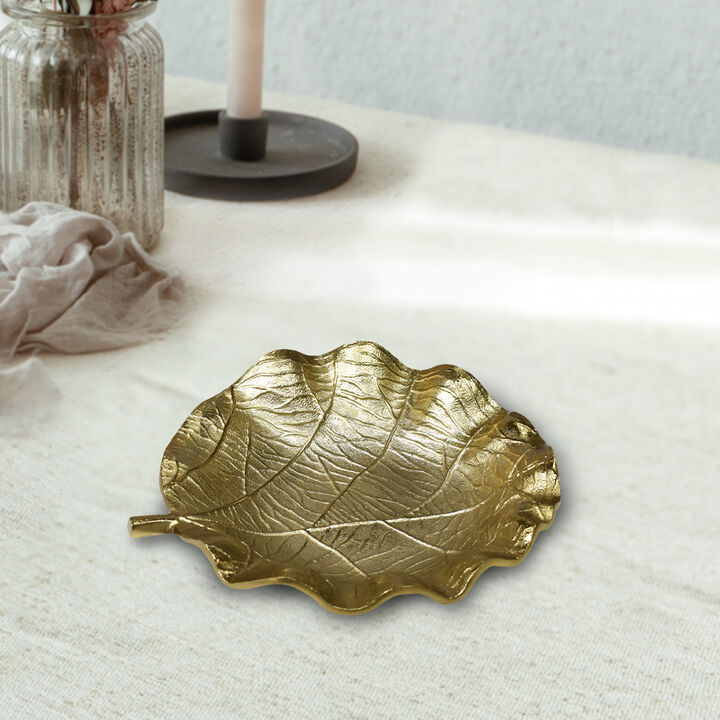 Handmade Decorative Gold Color Coated 4.72 x 4.52 x 1.18 Inches Aluminium Tray 052AB BBH Home's