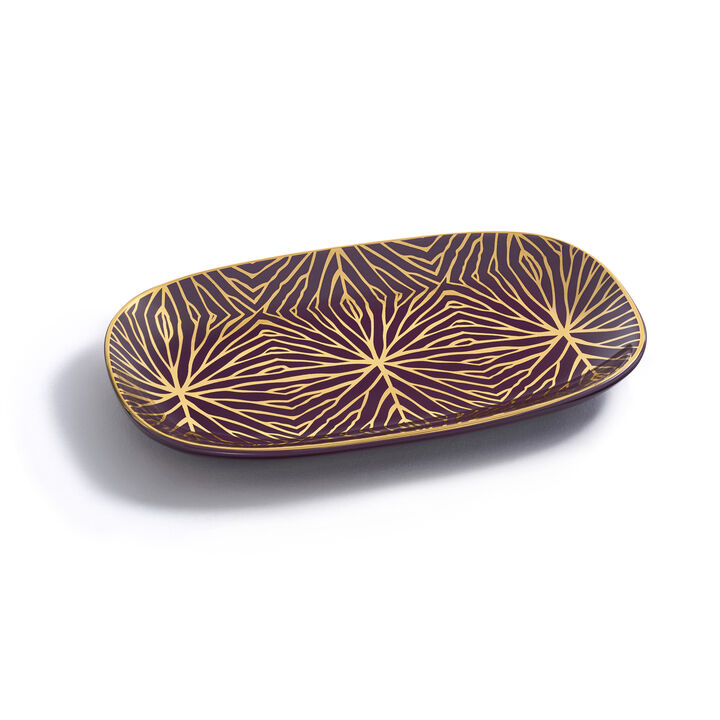 Talianna Lily Pad Catchall Tray, Plum & Gold