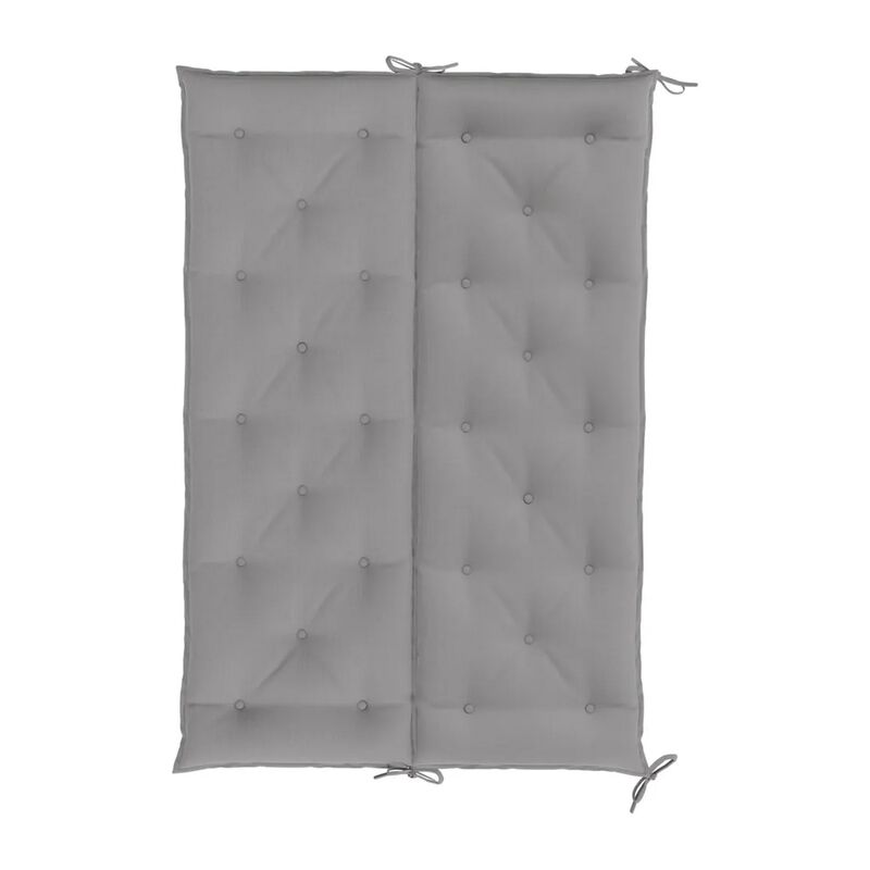 Claire Outdoor Cushion for Bench, 59 Inch Button Tufted Gray Fabric  - Benzara