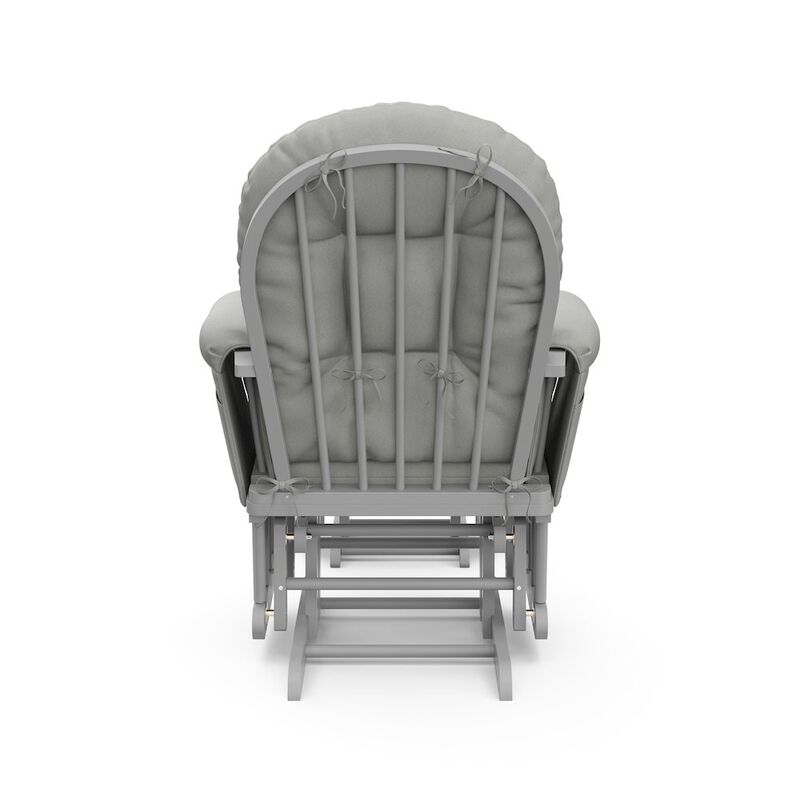 Storkcraft Hoop Glider and Ottoman - Pebble Gray with Light Gray