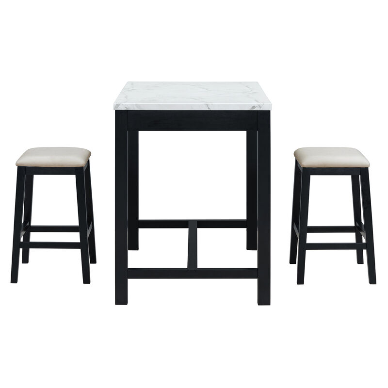 Merax 3-Piece Modern  Versatile Bar Table Stools Dining Set