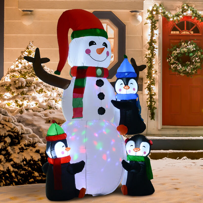 6' Light Up Inflatable Snowman  Penguin Christmas Lawn Decoration