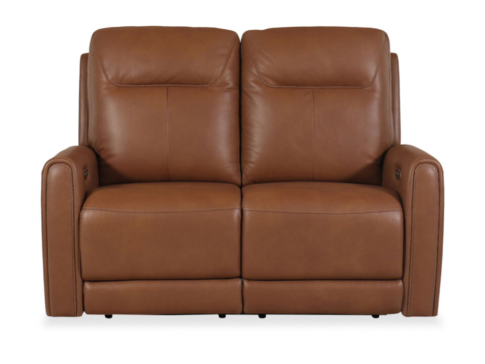 Tryanny Triple Power Leather Reclining Loveseat