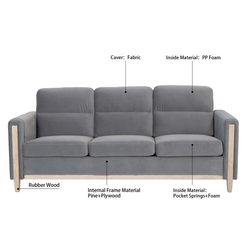 Durable Three-Seater Sofa with Soft Cushions