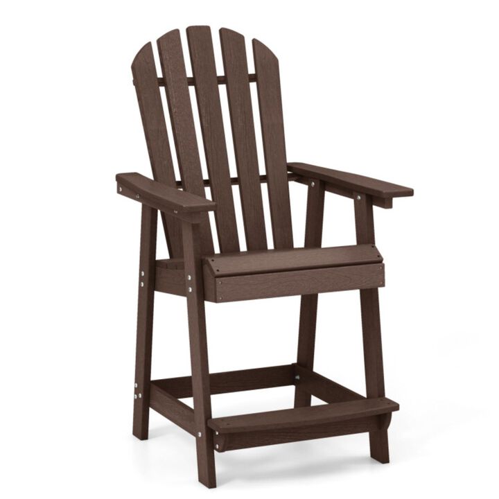 Hivvago HDPE Patio Chair with Armrest and Footrest for Indoor Outdoor