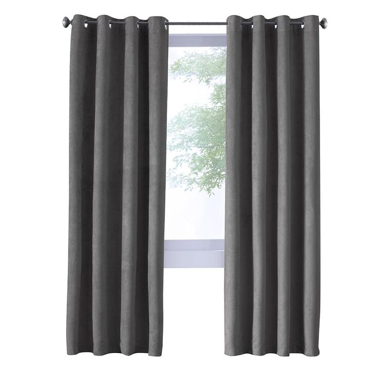 Thermaplus Navar Blackout Window Treatment Grommet Curtain Panel for Bedroom Livingroom 54" x 63" Dark Grey
