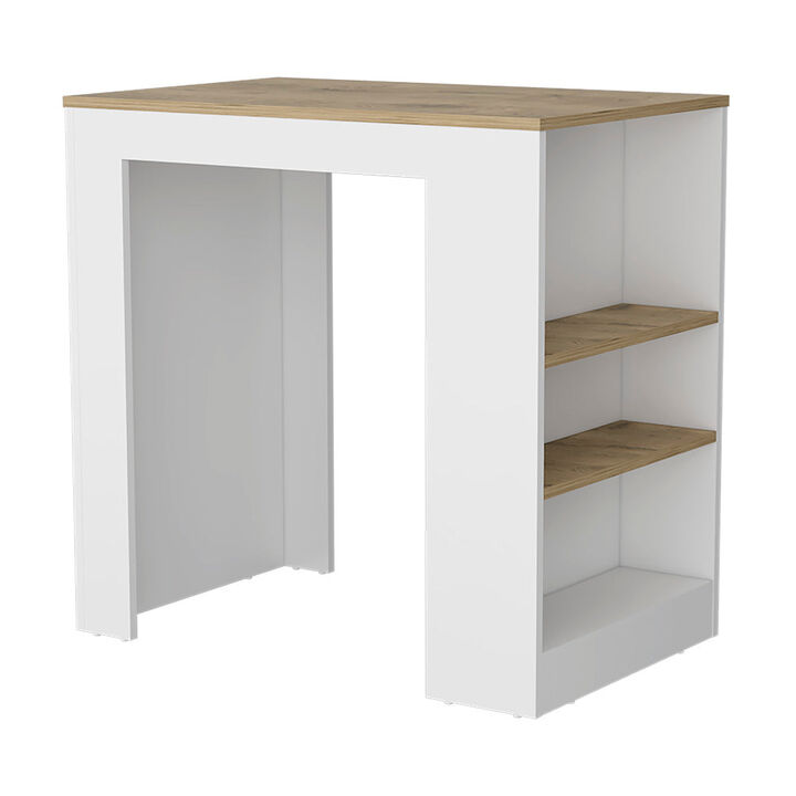 Kitchen Island Doyle, Kitchen, White / Light Oak