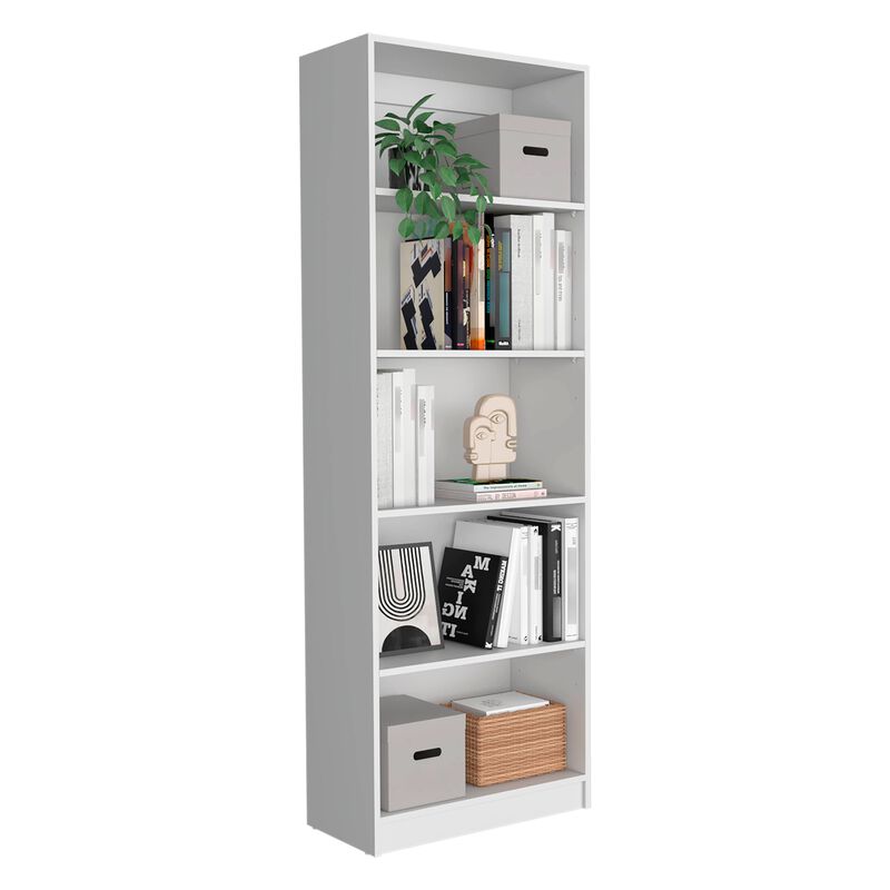 Clawson 4 Piece Living Room Set with 4 Bookcases, White