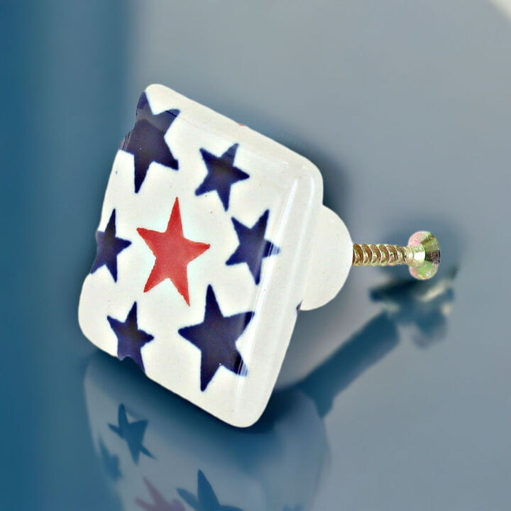 Blue Rose Polish Pottery Americana Drawer Pull
