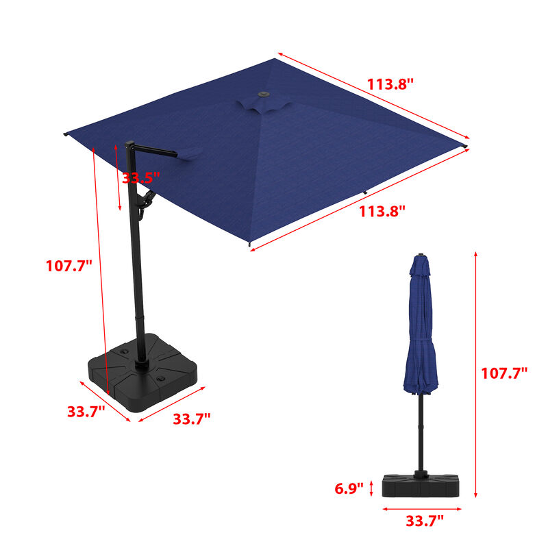 FUFU&GAGA 15ft Beige Cantilever Patio Umbrella | Heavy-Duty Outdoor Sunshade with Rotating Base