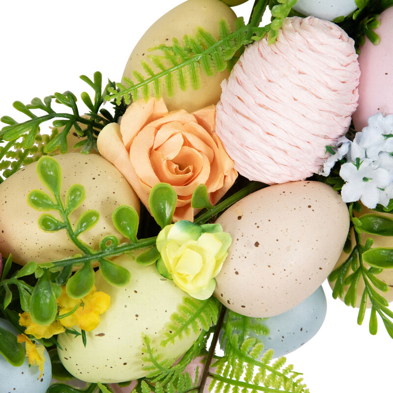 Artificial Floral Easter Egg Spring Wreath - 15"