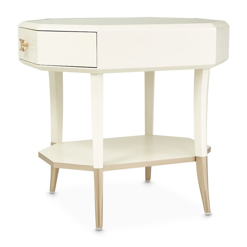 Michael Amini La Rachelle Octagonal End Table - Champagne