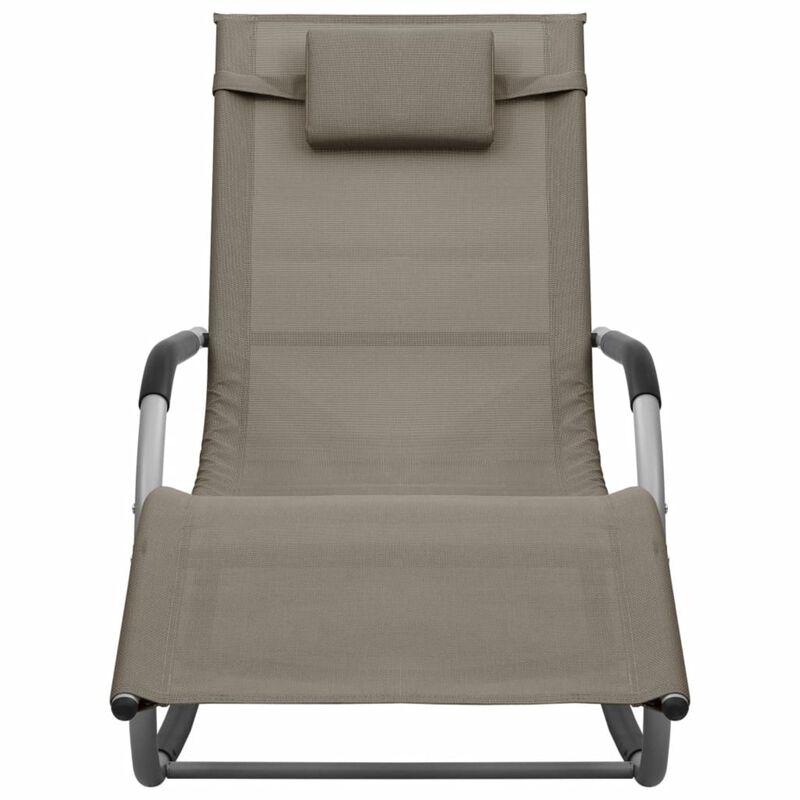 vidaXL Sun Loungers 2 pcs - Stylish and Comfortable Outdoor Seating - Made of Textilene and Powder-Coated Steel, Taupe and Gray