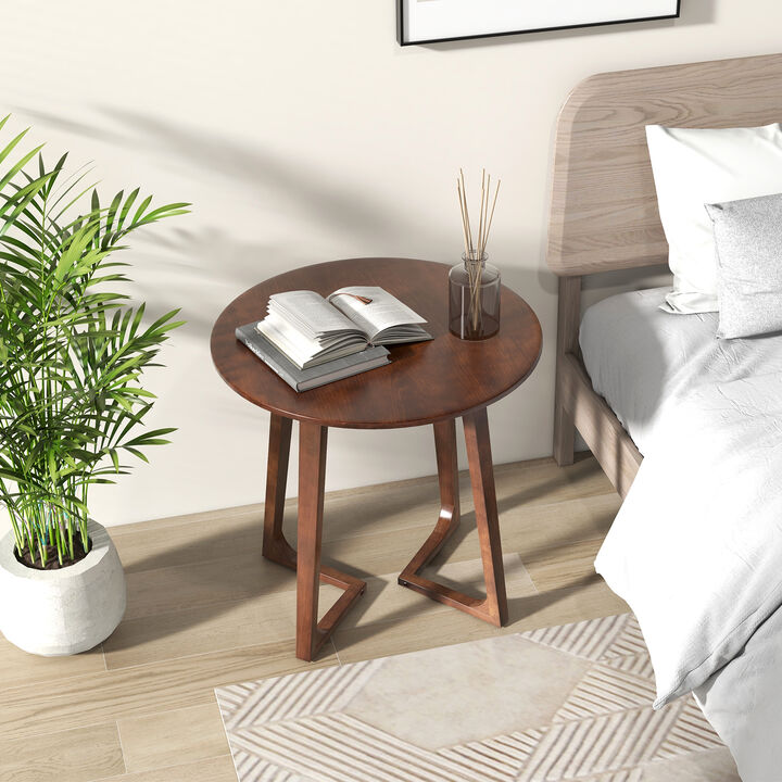 24 Inch Round End Table with Adjustable Foot Pads