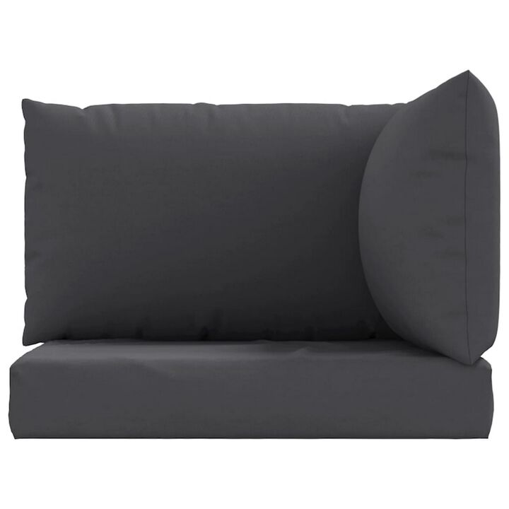 Paom Outdoor Cushion for Bench Set of 3, Dark Gray Oxford Fabric - Benzara