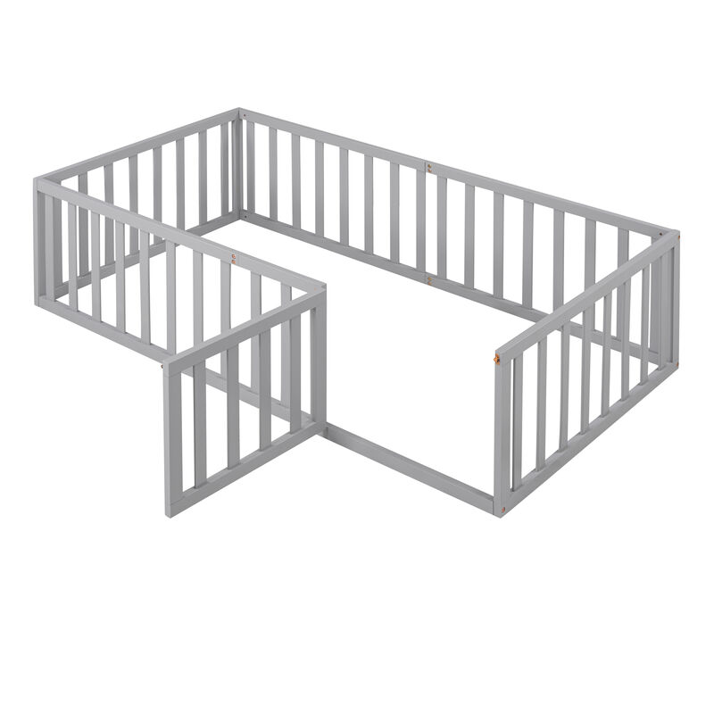 Merax Wood  Daybed Frame with Fence