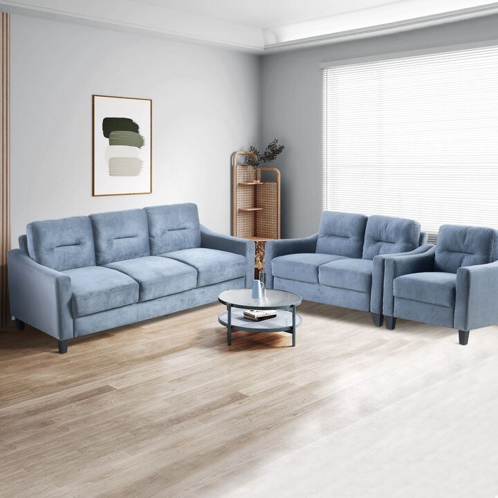 Merax Modern Velvet Chair Sofa Set