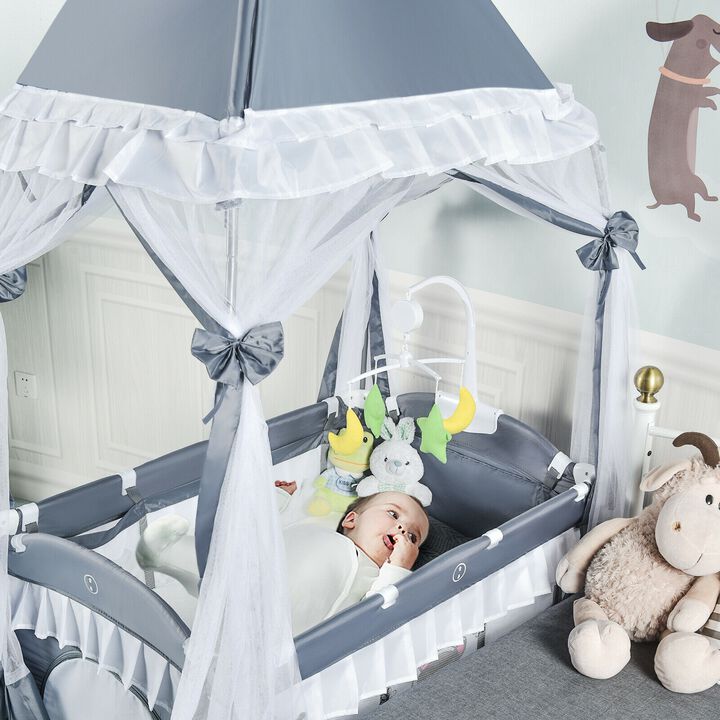 Portable Baby Playpen Crib Cradle with Carrying Bag