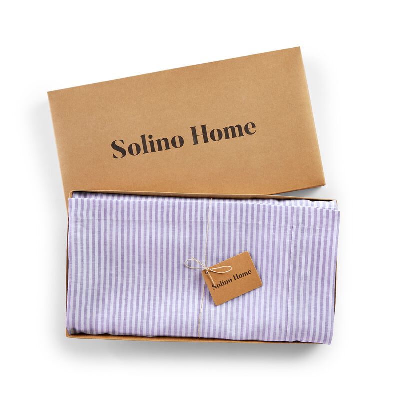 Solino Home 100% Pure Linen Tablecloth | Narrow Stripe