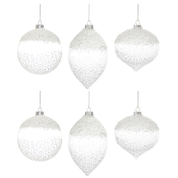 Ornament (Set of 6) 5.75"H, 7"H, 5.75"H Glass