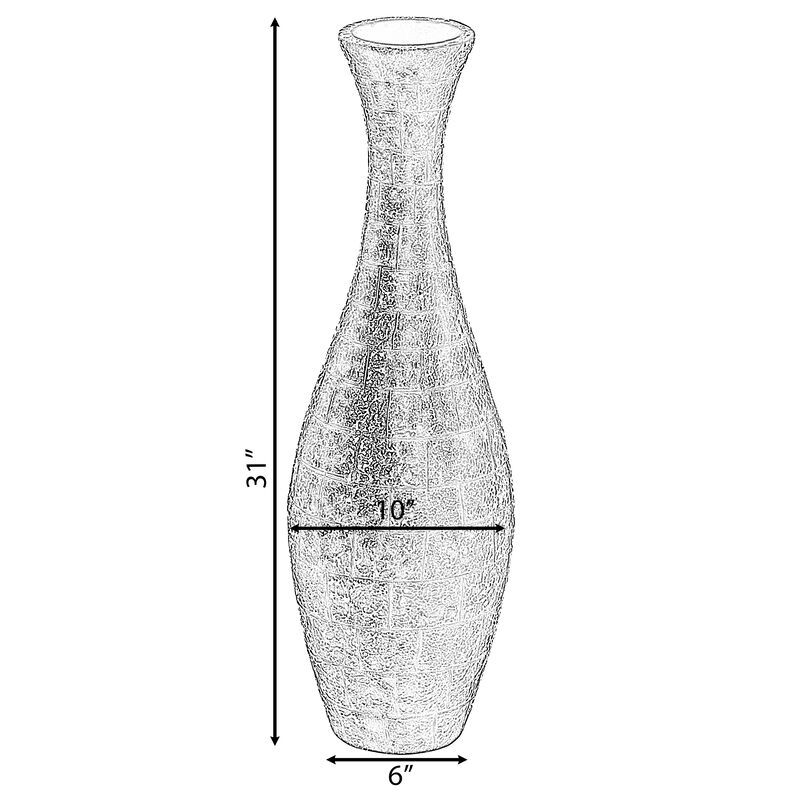Modern Decorative Brown Textured Design Floor Flower Vase, for Living Room, Entryway or Dining Room, 31 inch