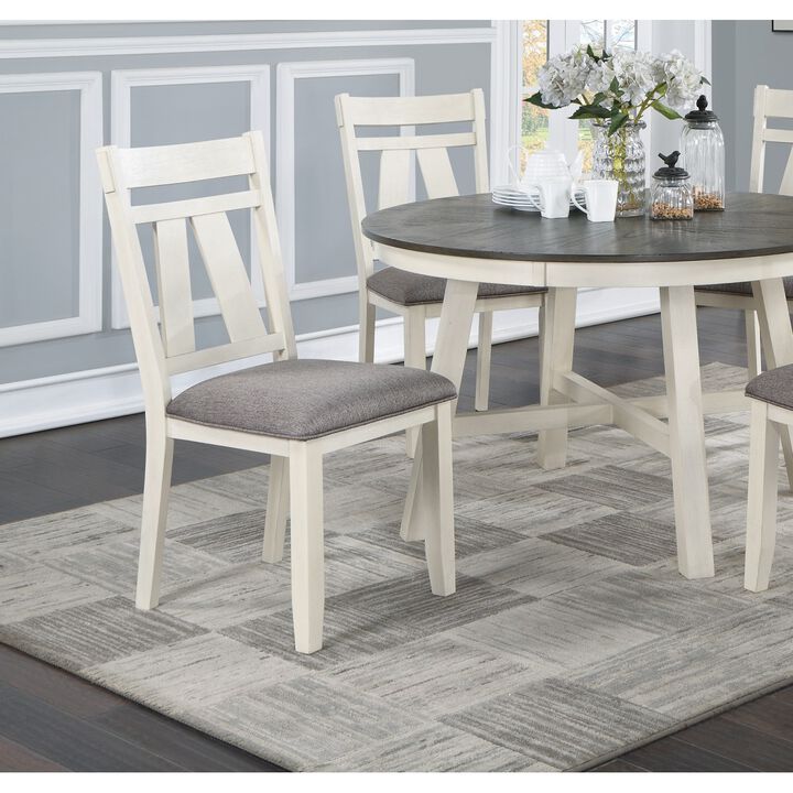 Dining Room Furniture Set Of 2 Chairs Fabric Cushion Seat Clean Lines Side Chairs