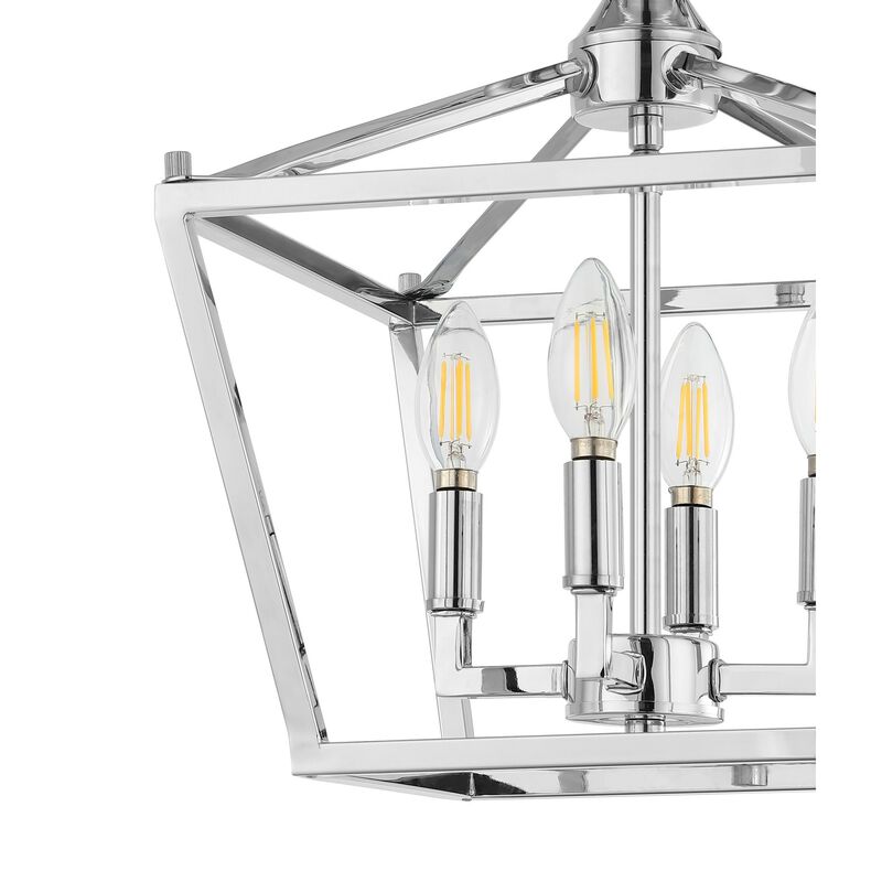 Plains 4-Light Iron Modern Farmhouse Pagoda LED Semi Flush Mount Lantern