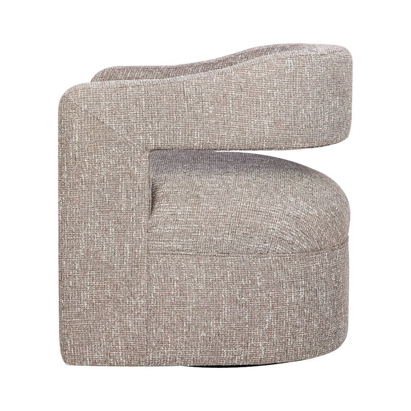 Jofran Lexy Modern Sculpted Curved Upholstered Swivel Accent Chair