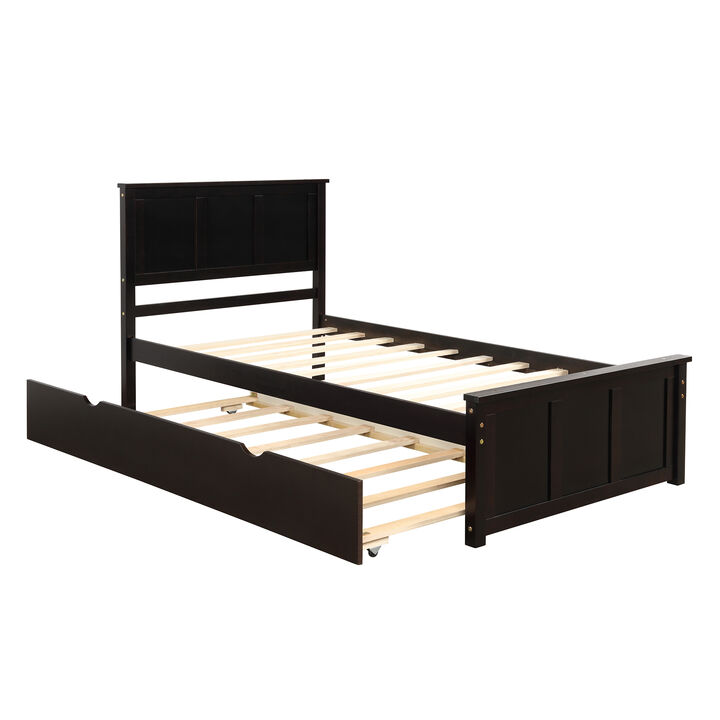 Merax Platform Bed with Twin Trundle