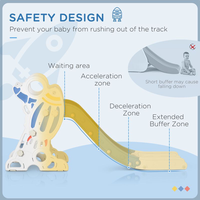 Blue Toddler Play: Indoor Space Theme Slide & Climber for Ages 1.5-3