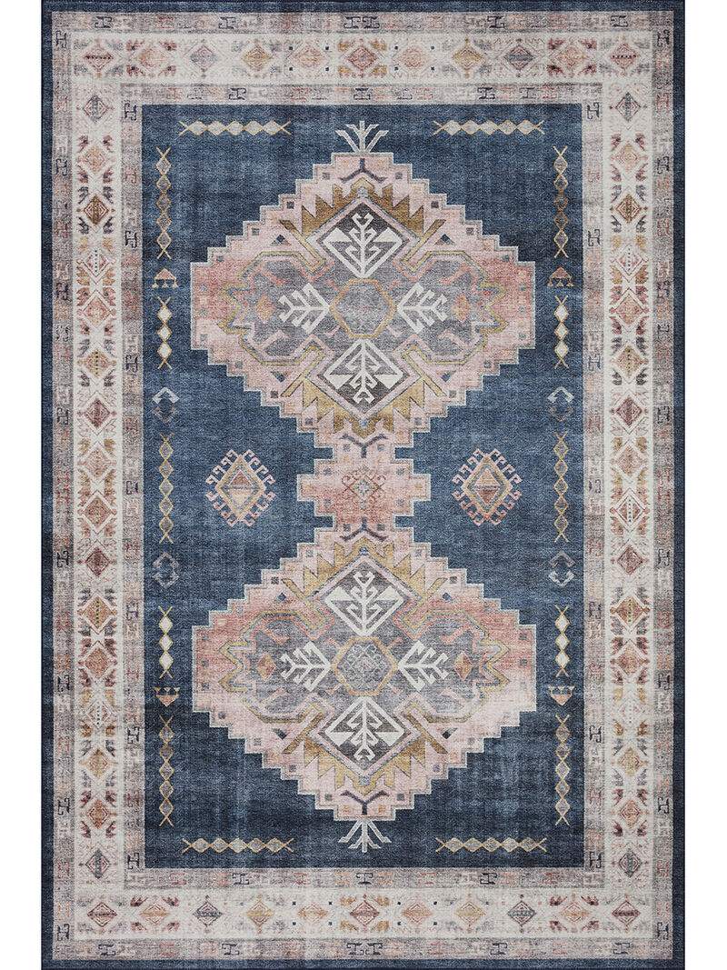 Heidi HEI03 Denim/Blush 3'6" x 5'6" Rug by Loloi II