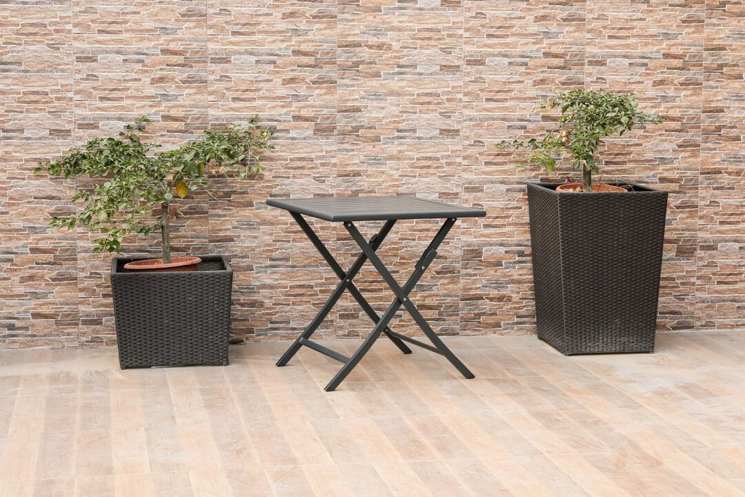 Hivvago 16 X 16 X 18 Powder Aluminum Side Table
