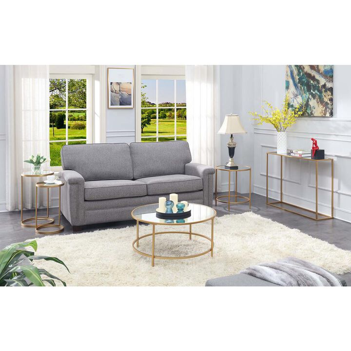 Convenience Concepts Gold Coast Mirrored Console Table, Mirrored Top/Gold Frame