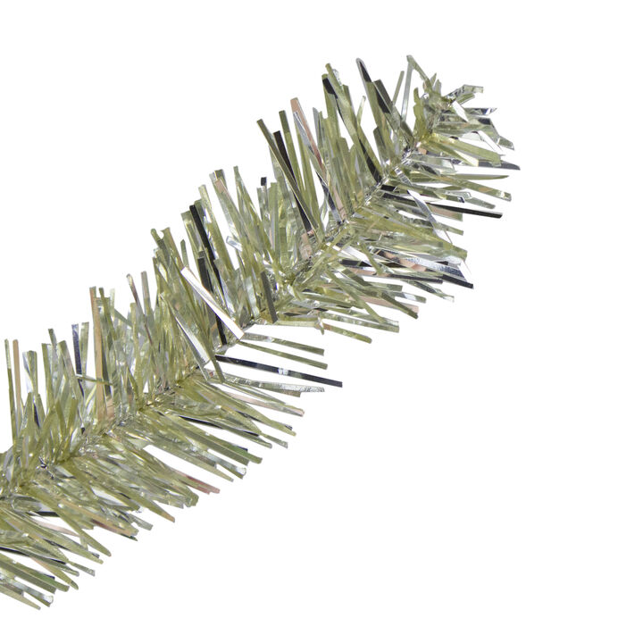 9' Pre-Lit Metallic Platinum Artificial Tinsel Christmas Tree - Clear Lights