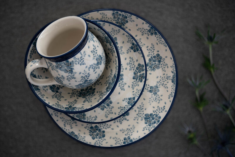 Blue Rose Polish Pottery Blue Fleur Bubble Mug