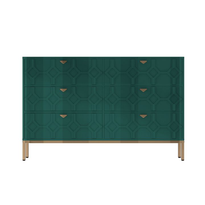 MONDAWE Wooden Storage 6 Drawer Stunning Storage Cabinet Double Dresser for Bedroom