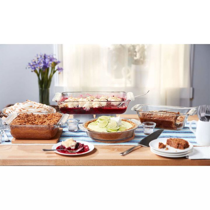 Hivvago 6-Piece Glass Bakeware Casserole Baking Dish Set - Microwave and Oven Safe